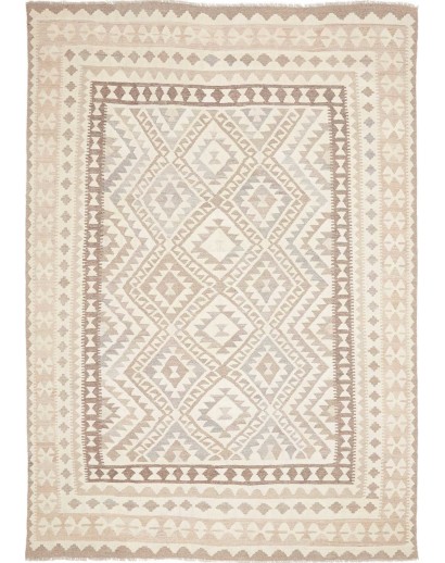 Tappeto Kilim Afghanistan bianco marrone 201x291