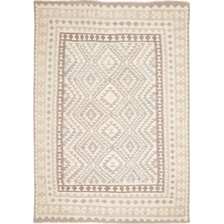 Tappeto Kilim Afghanistan bianco marrone 201x291