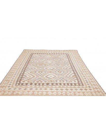 Tappeto Kilim Afghanistan bianco marrone 201x291