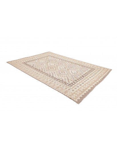 Tappeto Kilim Afghanistan bianco marrone 201x291