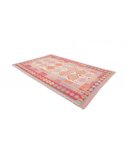 Tappeto Kilim Afghanistan beige rosso 201x303