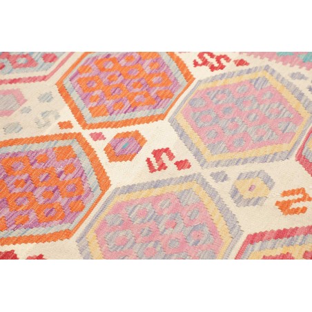 Tappeto Kilim Afghanistan beige rosso 201x303
