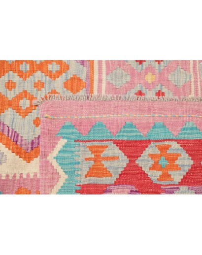 Tappeto Kilim Afghanistan beige rosso 201x303