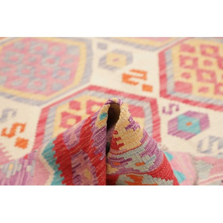 Tappeto Kilim Afghanistan beige rosso 201x303