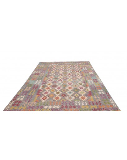 Tappeto Kilim Afghanistan marrone bianco 197x294