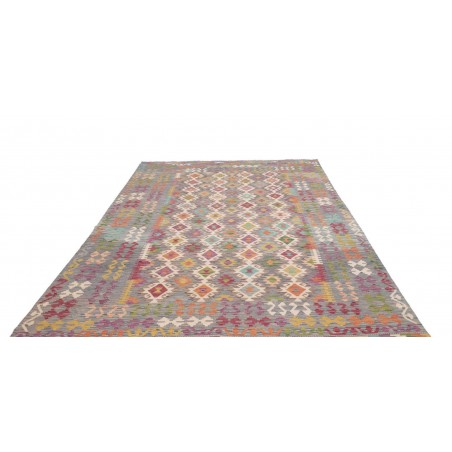 Tappeto Kilim Afghanistan marrone bianco 197x294