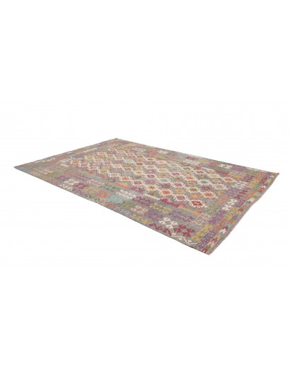 Tappeto Kilim Afghanistan marrone bianco 197x294