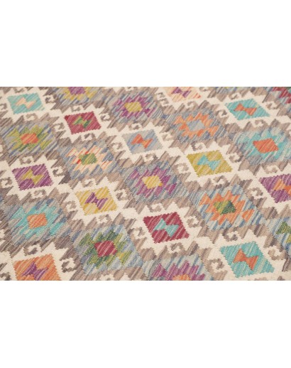 Tappeto Kilim Afghanistan marrone bianco 197x294