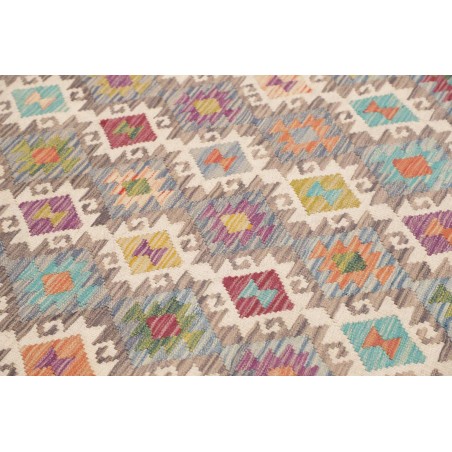 Tappeto Kilim Afghanistan marrone bianco 197x294