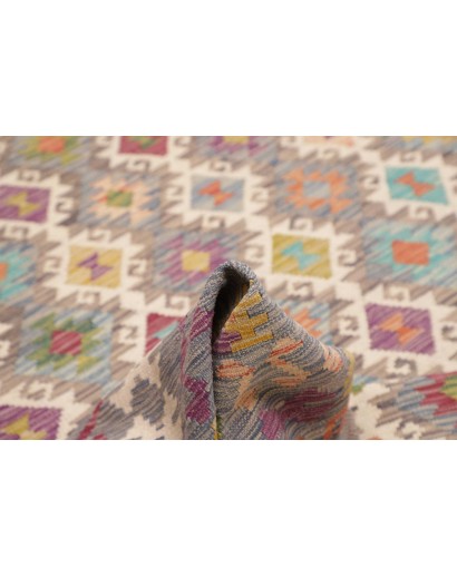Tappeto Kilim Afghanistan marrone bianco 197x294
