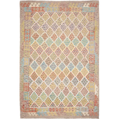 Tappeto Kilim Afghanistan marrone bianco 202x300