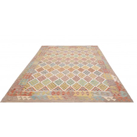 Tappeto Kilim Afghanistan marrone bianco 202x300