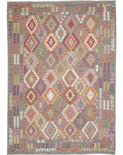Tappeto Kilim Afghanistan marrone 207x295