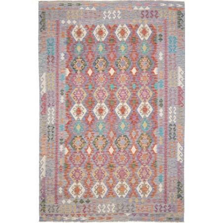 Tappeto Kilim Afghanistan marrone azzurro 205x311