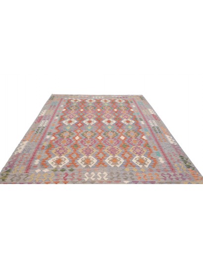 Tappeto Kilim Afghanistan marrone azzurro 205x311