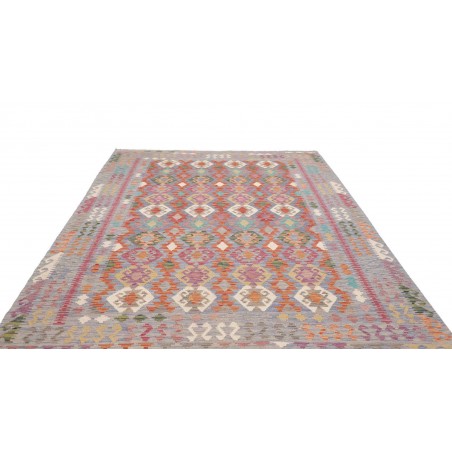 Tappeto Kilim Afghanistan marrone azzurro 205x311
