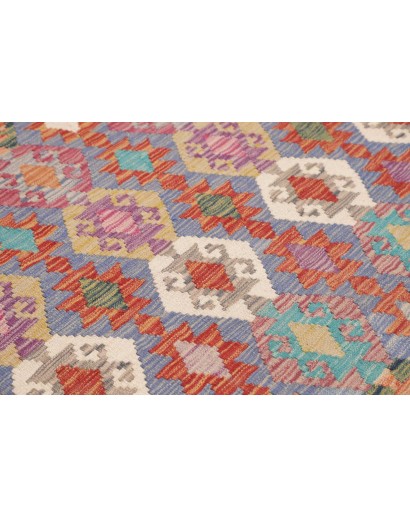 Tappeto Kilim Afghanistan marrone azzurro 205x311