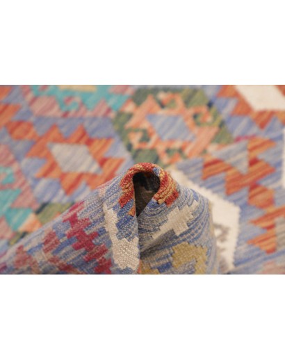 Tappeto Kilim Afghanistan marrone azzurro 205x311