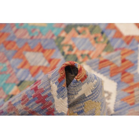 Tappeto Kilim Afghanistan marrone azzurro 205x311
