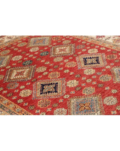 Tappeto Kazak Fine Pakistan marrone rosso 198x298