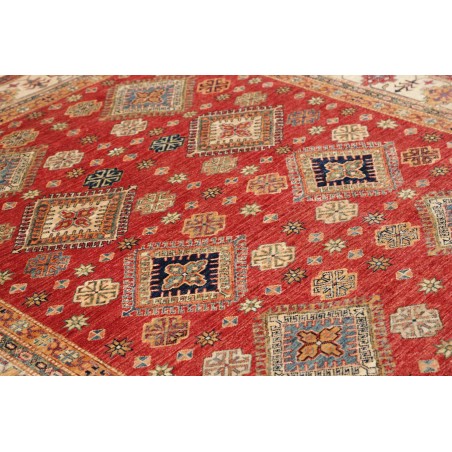 Tappeto Kazak Fine Pakistan marrone rosso 198x298