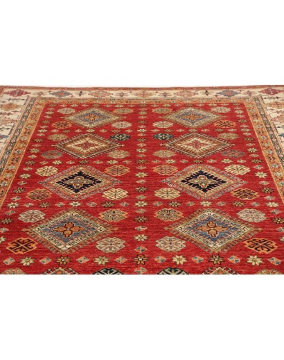 Tappeto Kazak Fine Pakistan marrone rosso 198x298