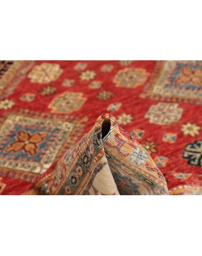 Tappeto Kazak Fine Pakistan marrone rosso 198x298