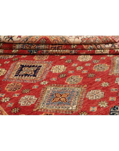 Tappeto Kazak Fine Pakistan marrone rosso 198x298