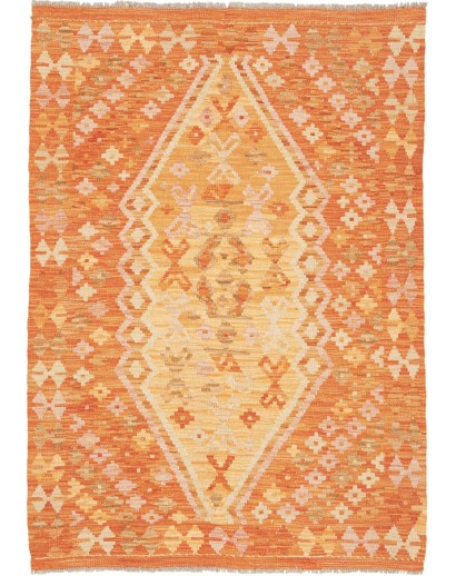 Tappeto Kilim Afghanistan arancione 104x148