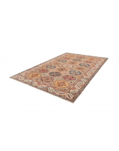 Tappeto Kazak Fine Pakistan marrone grigio 206x304