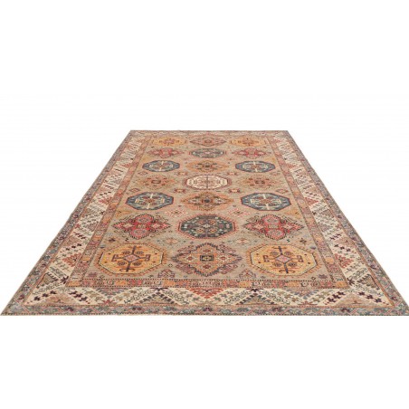 Tappeto Kazak Fine Pakistan marrone grigio 206x304