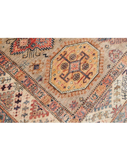 Tappeto Kazak Fine Pakistan marrone grigio 206x304