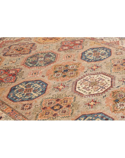 Tappeto Kazak Fine Pakistan marrone grigio 206x304