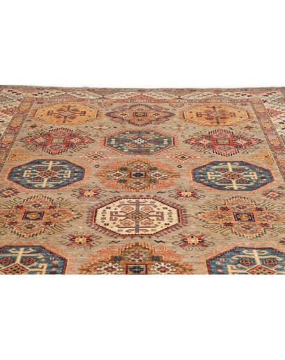 Tappeto Kazak Fine Pakistan marrone grigio 206x304