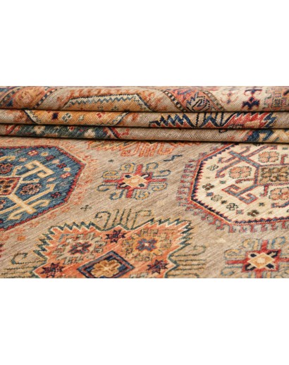 Tappeto Kazak Fine Pakistan marrone grigio 206x304