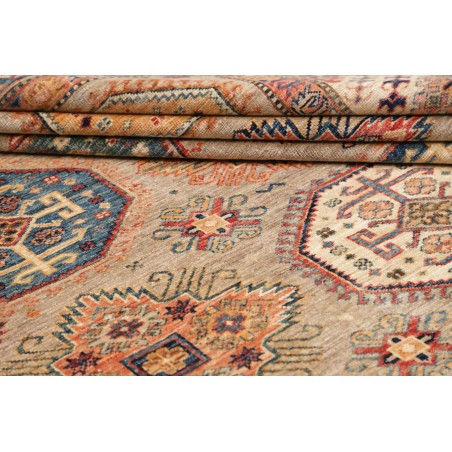 Tappeto Kazak Fine Pakistan marrone grigio 206x304