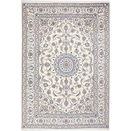 Tappeto Nain Kashmar Persia bianco grigio 205x294