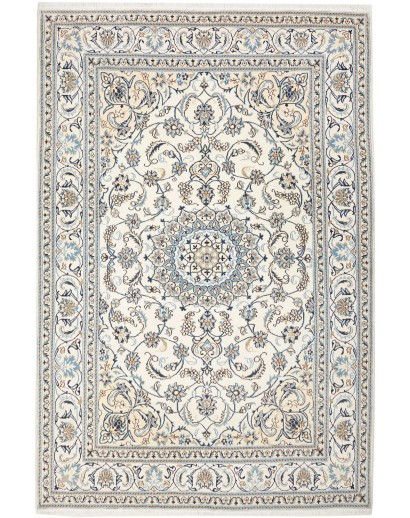 Tappeto Nain Kashmar Persia bianco grigio 205x305