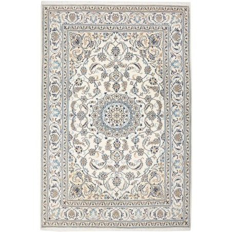 Tappeto Nain Kashmar Persia bianco grigio 205x305