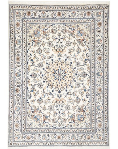 Tappeto Nain Kashmar Persia bianco marrone 167x234