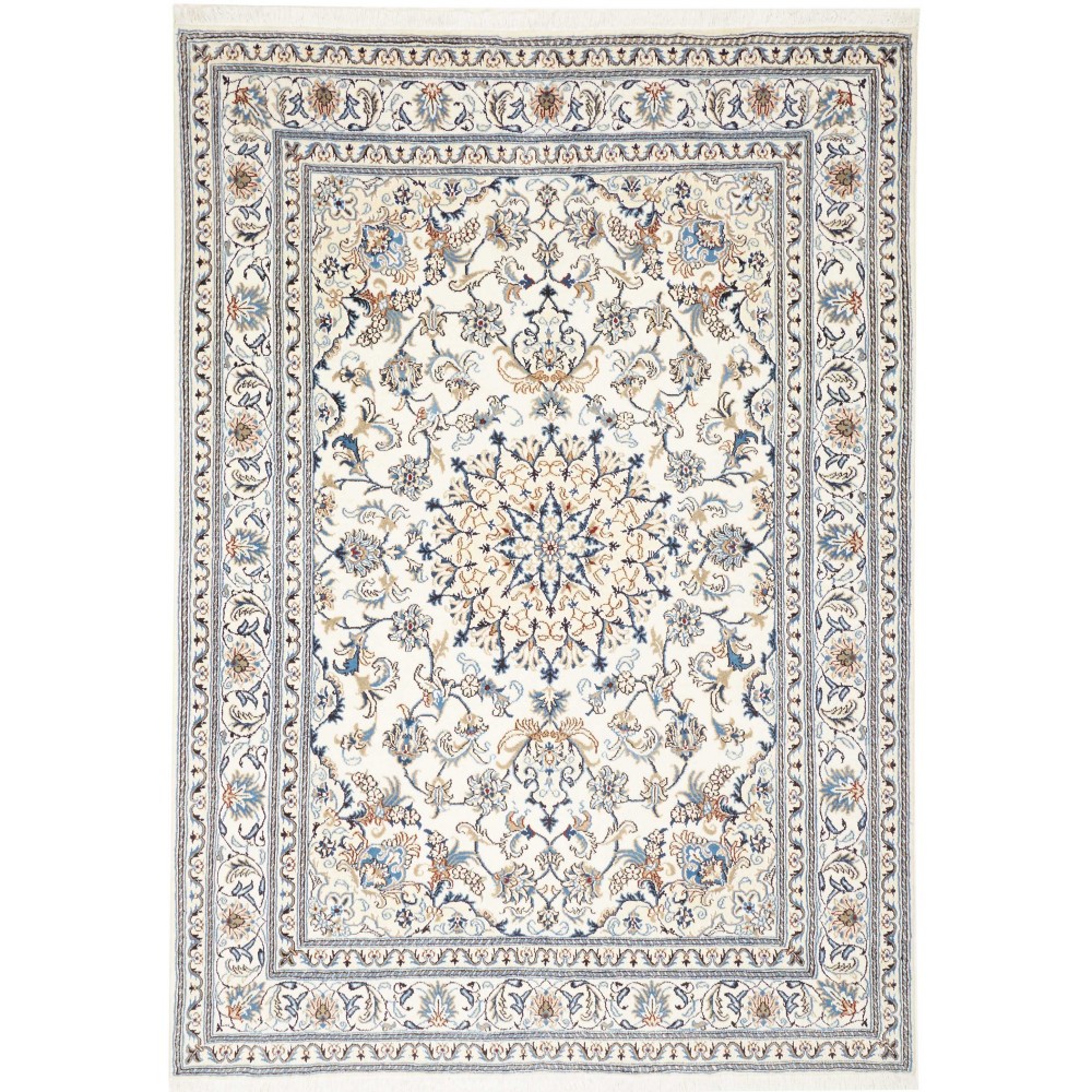 Tappeto Nain Kashmar Persia bianco marrone 167x234 Tappeto Nain Kashmar Persia bianco marrone 167x234