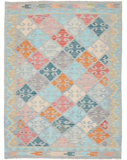 Tappeto Kilim Afghanistan beige arancione 128x175