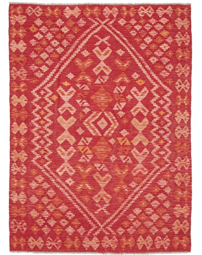 Tappeto Kilim Afghanistan marrone rosso 130x179
