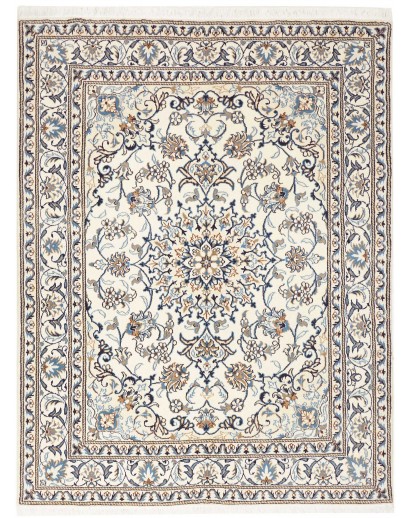 Tappeto Nain Kashmar Persia bianco grigio 152x198
