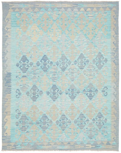 Tappeto Kilim Afghanistan beige azzurro 155x197