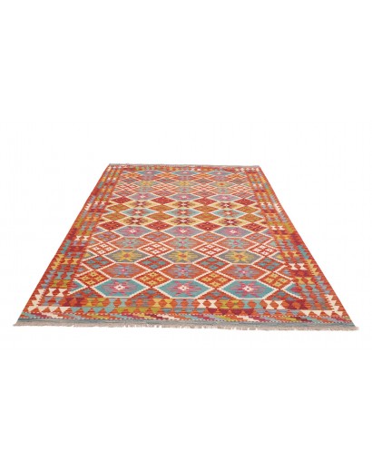 Tappeto Kilim Afghanistan rosso blu 173x255