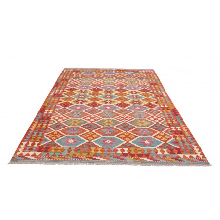Tappeto Kilim Afghanistan rosso blu 173x255