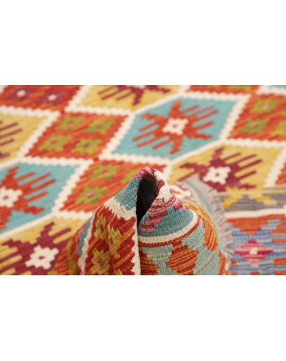 Tappeto Kilim Afghanistan rosso blu 173x255