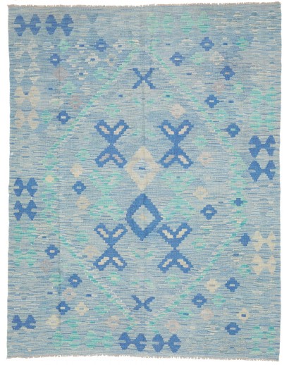 Tappeto Kilim Afghanistan azzurro blu 154x198