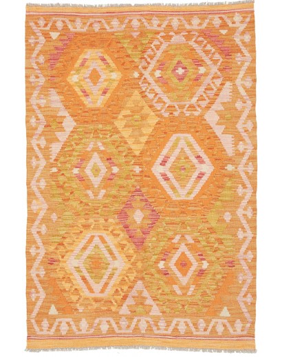Tappeto Kilim Afghanistan arancione beige 103x151